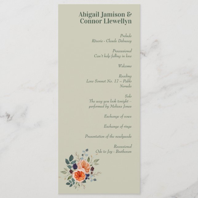 Programa Elegante Boho rojo Naranja gris (Anverso)