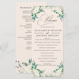 Programa Elegante Boho Summer Spring Boda de flores de marf