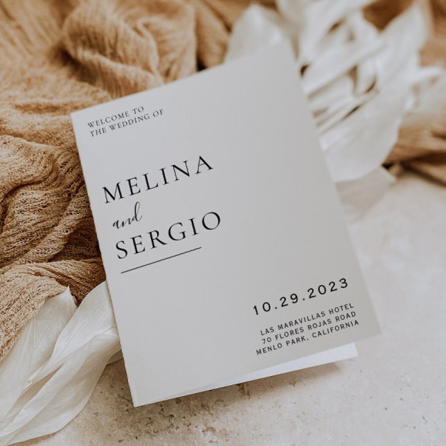 Programa Elegante caligrafía Minimalista Boda doblado (Subido por el creador)