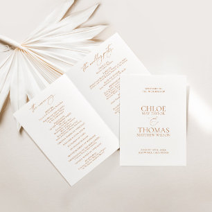 Programa Elegante carpeta moderna de caligrafía blanca Boda
