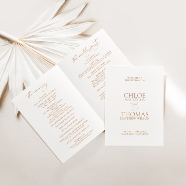 Programa Elegante carpeta moderna de caligrafía blanca Boda (Subido por el creador)