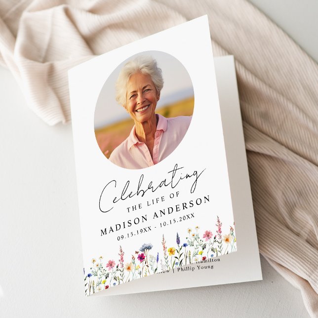 Programa Elegante celebración de Flor Silvestre del Funeral (Subido por el creador)