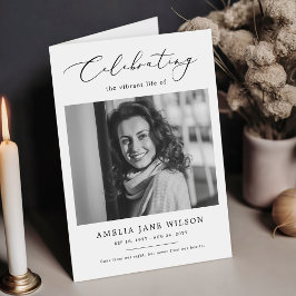 Programa Elegante celebración de la vida Foto Funeral plega