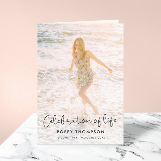 Programa Elegante celebración de la vida Orden del funeral  (Subido por el creador)