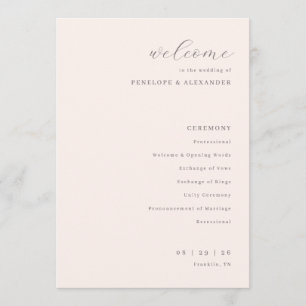 Programa Elegante Ceremonia de Boda Beige