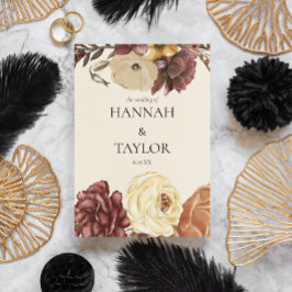 Programa Elegante ceremonia de Boda floral de otoño