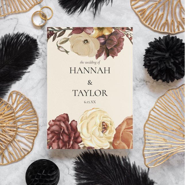 Programa Elegante ceremonia de Boda floral de otoño (Subido por el creador)