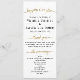 Programa Elegante ceremonia de Boda minimalista con guión d