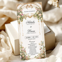 Elegante ceremonia vintage de floral y Boda de oro