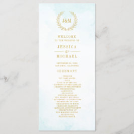 Programa Elegante clásico Minimalista Monograma Turquesa