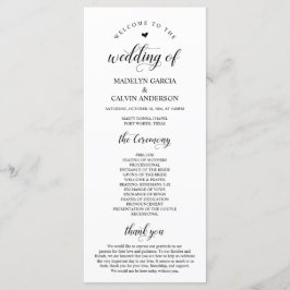 Programa Elegante Classy, escritura negra, ceremonia Boda