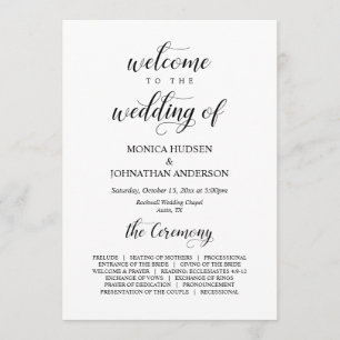 Programa Elegante Classy, escritura negra, ceremonia Boda