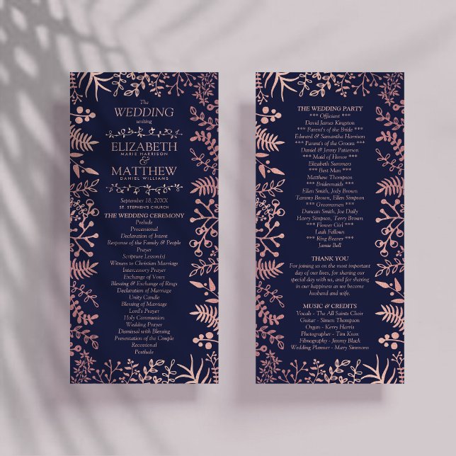 Programa Elegante colección de Bodas florales de Rosa y mar (Subido por el creador)