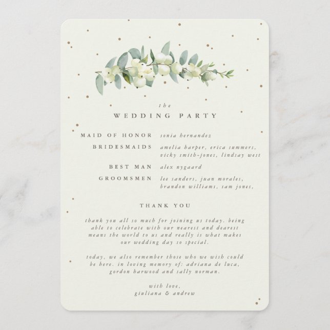Programa Elegante Cream Snowberry+Eucalyptus Boda de Invier (Reverso)