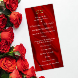 Programa Elegante de Anillos Bodas de Seda Roja