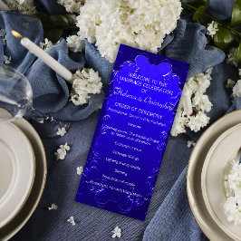 Programa Elegante de Boda Azul Real