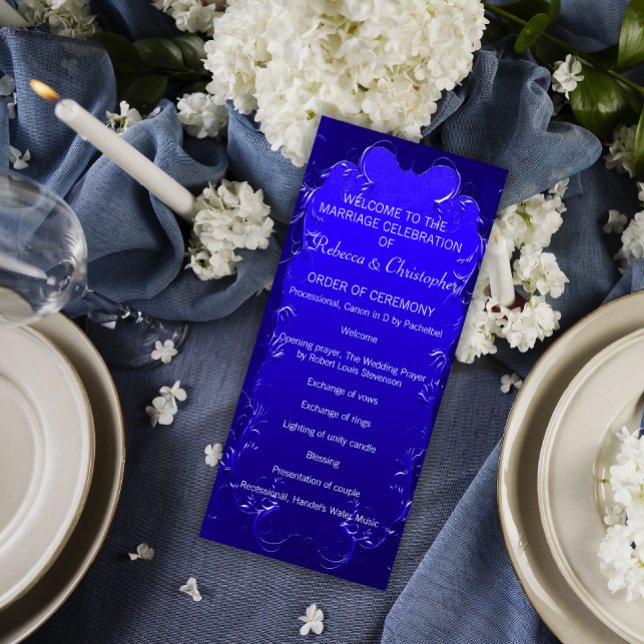 Programa Elegante de Boda Azul Real (Subido por el creador)