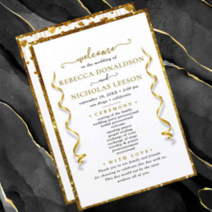 Programa Elegante de Boda de Caligrafía