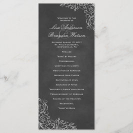 Programa Elegante de Boda de Chalkboard Filigree