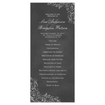 Programa Elegante de Boda de Chalkboard Filigree