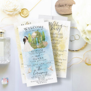 Programa Elegante de Boda de Lujo de Novia y Groom