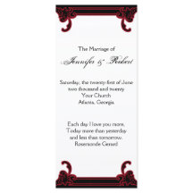 Programa Elegante de Boda de Marco Gótico Rojo