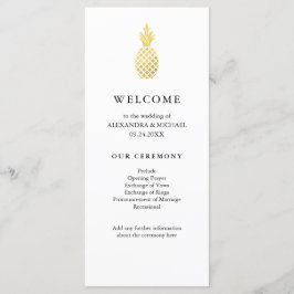 Programa Elegante de Boda de Piña de Oro