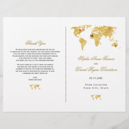 Programa Elegante de Boda del Mapa Mundial de Oro