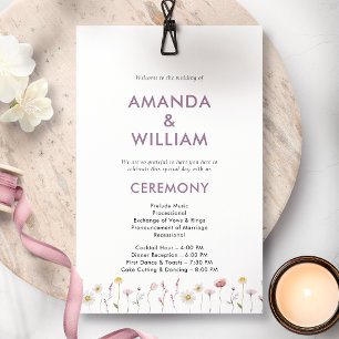 Programa Elegante de Boda Floral