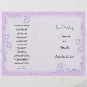 Programa Elegante de Boda Lilac Scrollwork
