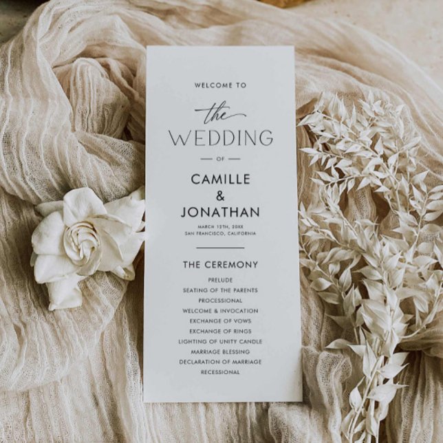Programa Elegante de Boda Moderna (Modern Minimalist Wedding Program )