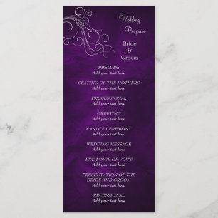 Programa Elegante de Boda Plata Púrpura