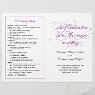 Programa Elegante de Boda Script - Púrpura