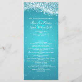 Programa Elegante de Boda Sparkling Wave Blue