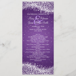 Programa Elegante de Boda Sparkling Wave Purple