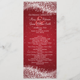 Programa Elegante de Boda Sparkling Wave Red