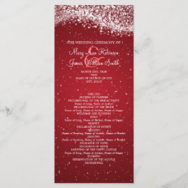 Programa Elegante de Boda Sparkling Wave Red