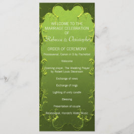 Programa Elegante de Boda Verde