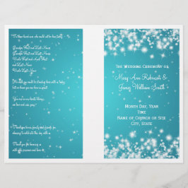 Programa Elegante de Boda Winter Sparkle Blue