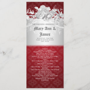 Programa Elegante de Bodas Baroque Florece Rojo