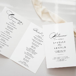 Programa Elegante de caligrafía de matrimonio dobl