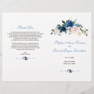 Programa Elegante de Flores Rosa Azul de la Marina