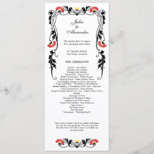 Programa Elegante de Flores y Bodas de Swirls