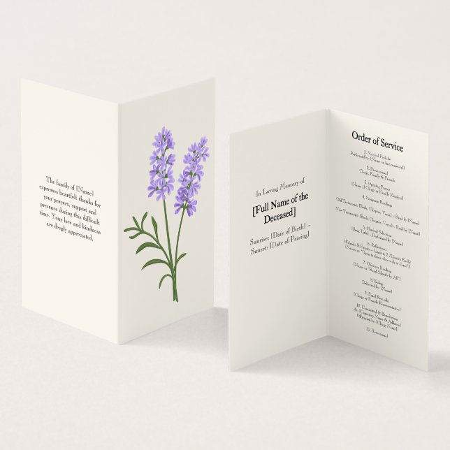 Programa Elegante de Funeral de Orden de Servicio  (Interior y exterior)