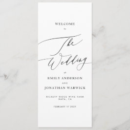 Programa Elegante El Boda Boda De Caligrafía Moderna