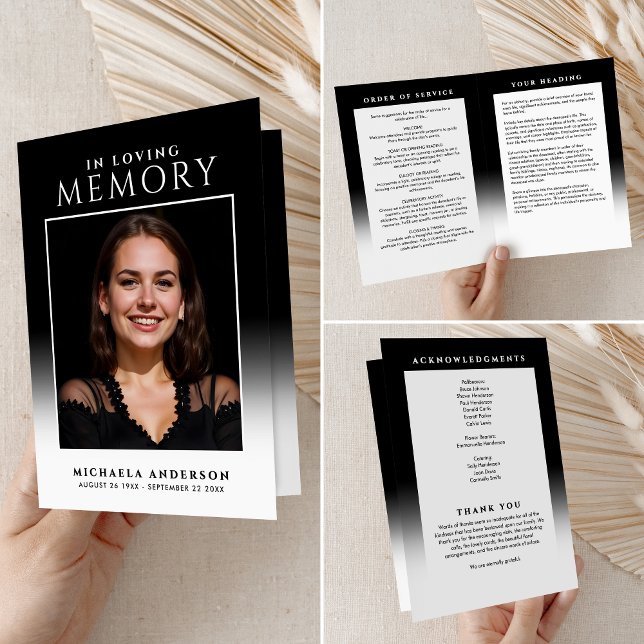 Programa Elegante En El Funeral/Memorial De La Foto De La M (Subido por el creador)