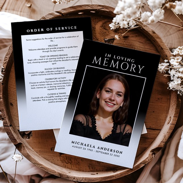 Programa Elegante En Memoria Amorosa Foto Funeral/Memorial (Subido por el creador)