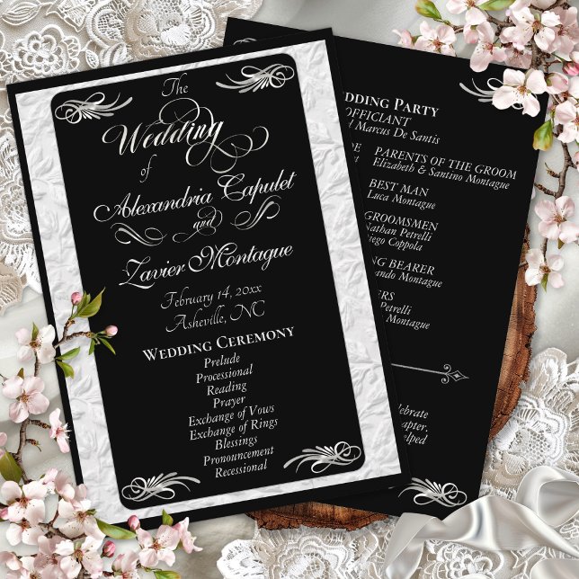 Programa Elegante Escritura Plateada en Ceremonia de Boda N (Subido por el creador)