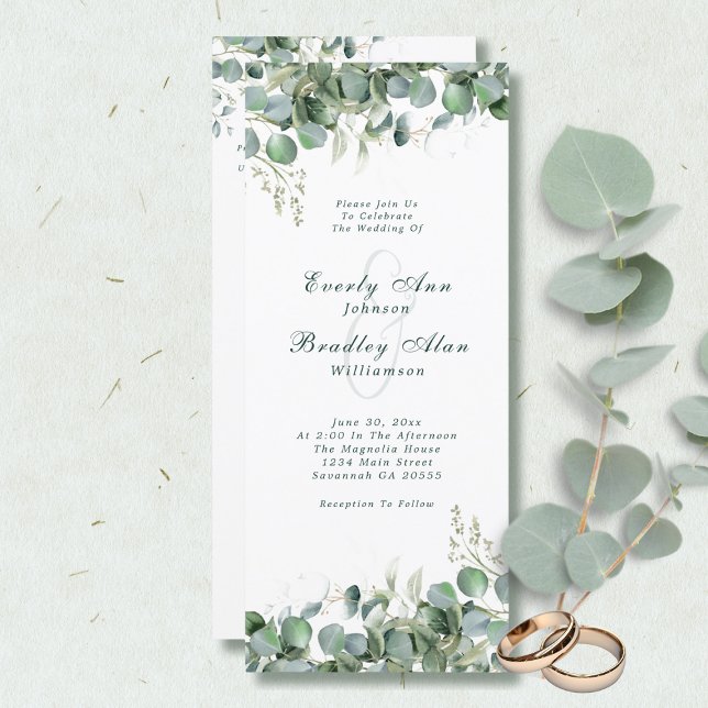 Programa Elegante Eucalyptus Sage Boda Botánico Verde (Subido por el creador)
