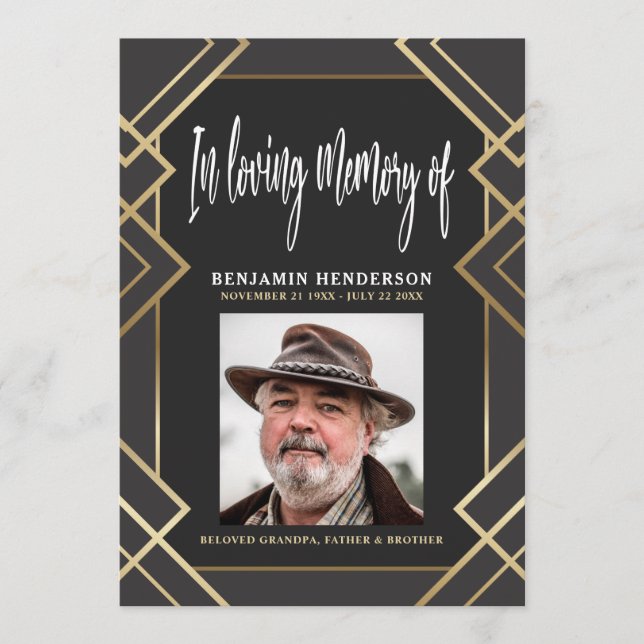 Programa Elegante Foto En El Funeral De La Memoria Amada (Anverso)